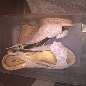 white wedge heels